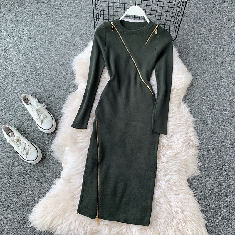 Rochie casual dama cu fermoar in diferite culori