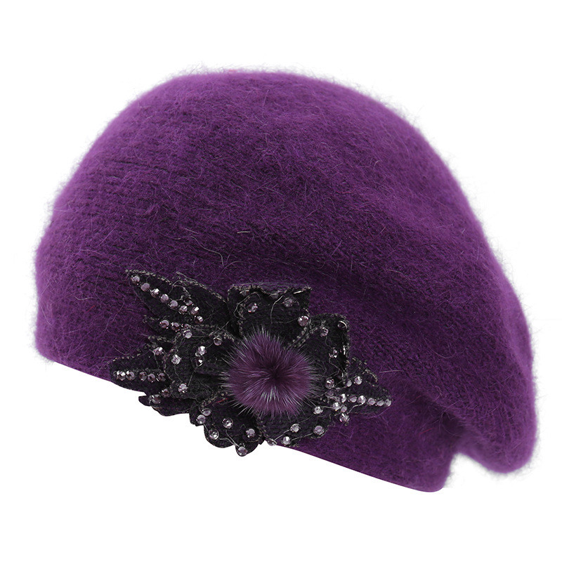 Palarie moderna de dama cu element 3D in mai multe culori