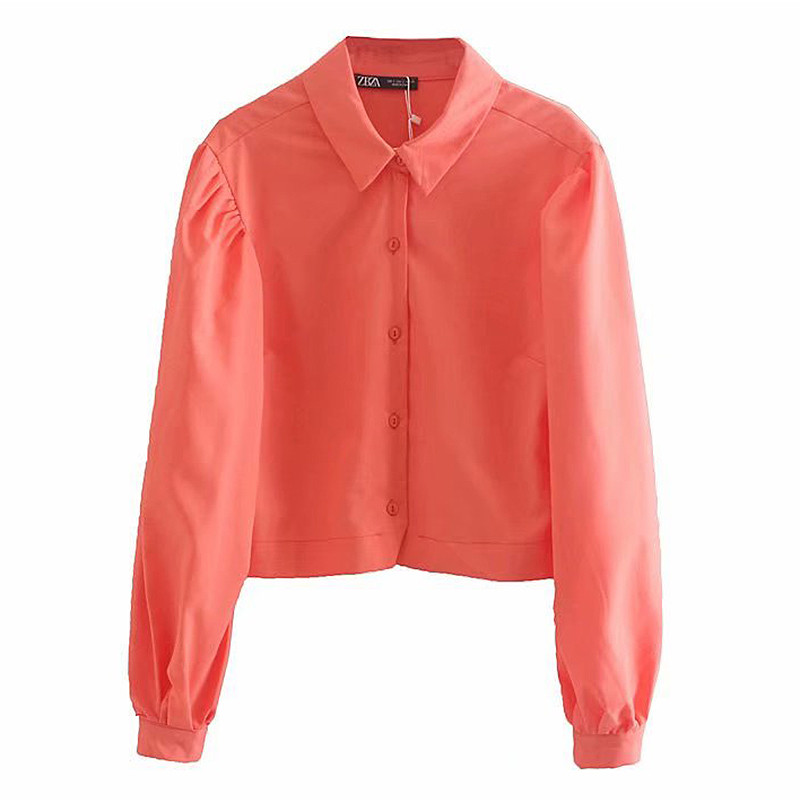 Cămașă de damă cu guler clasic în roșu