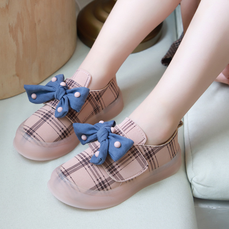 Pantofi casual pentru copii in doua culori cu panglica pentru fete
