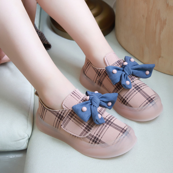 Παιδικά καθημερινά παπούτσια σε δύο χρώματα με κορδέλα για κορίτσια