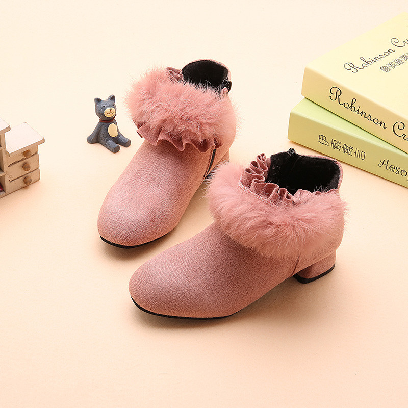 Cizme moderne pentru copii cu puf în patru culori