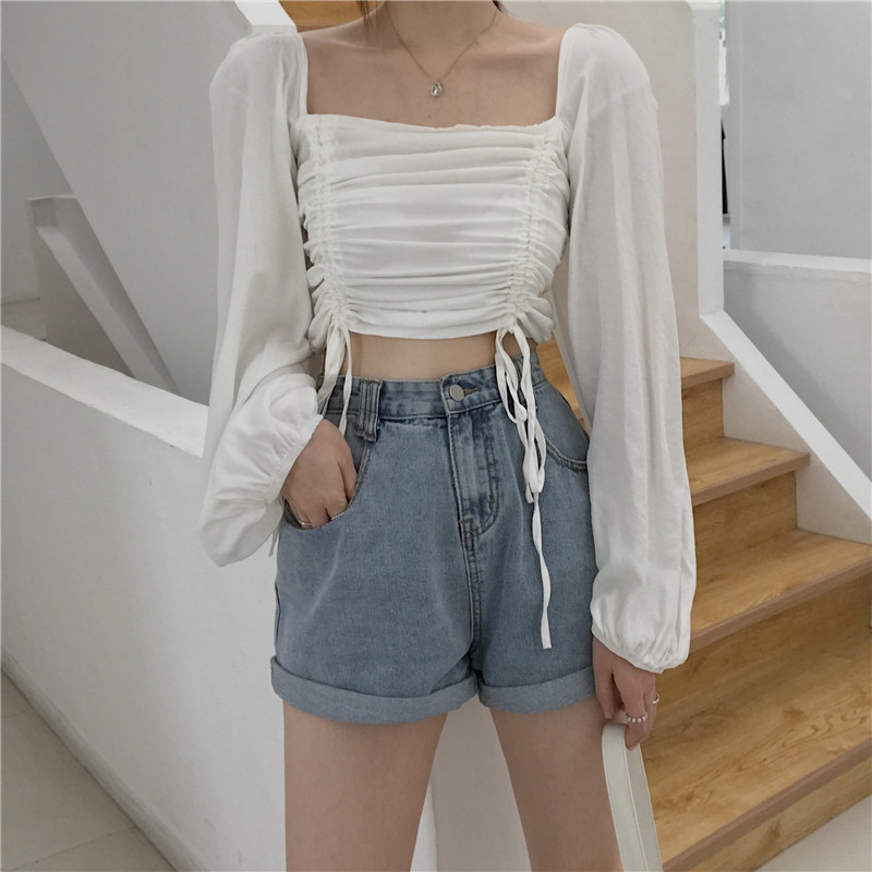 Modern női rövid blúz három színben