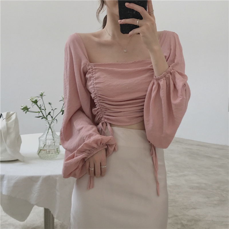 Modern női rövid blúz három színben