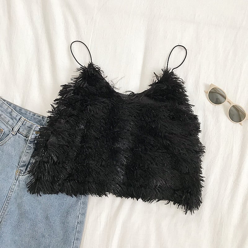 Γυναικείο αμάνικο σε τρία χρώματα με  λεπτούς ιμάντες ώμου και V-neck