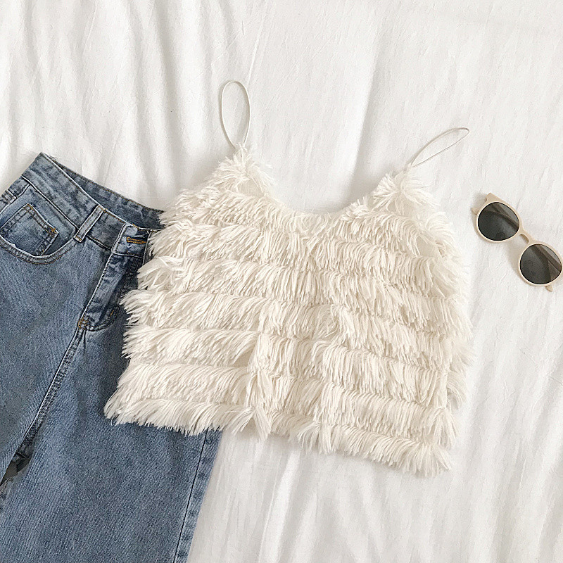 Γυναικείο αμάνικο σε τρία χρώματα με  λεπτούς ιμάντες ώμου και V-neck