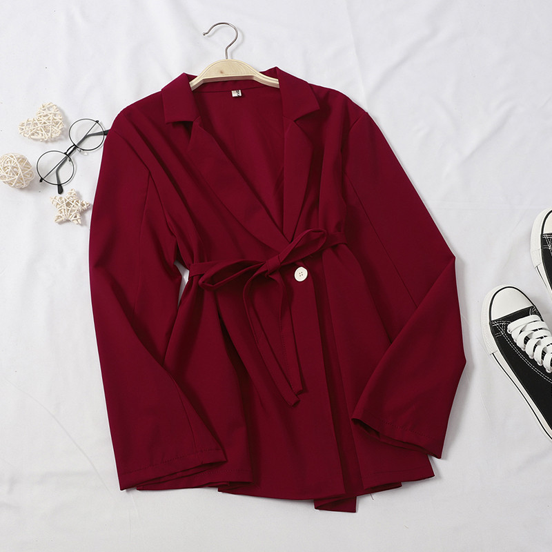 Őszi női vékony kabát övvel négy színben