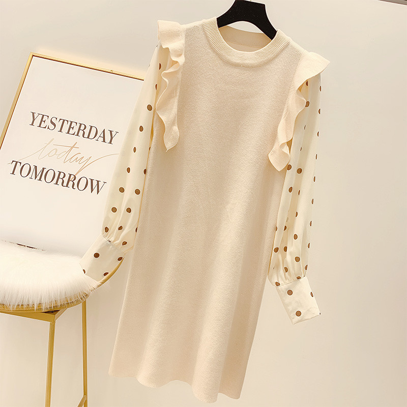 Rochie casual de dama cu maneci lungi in doua culori