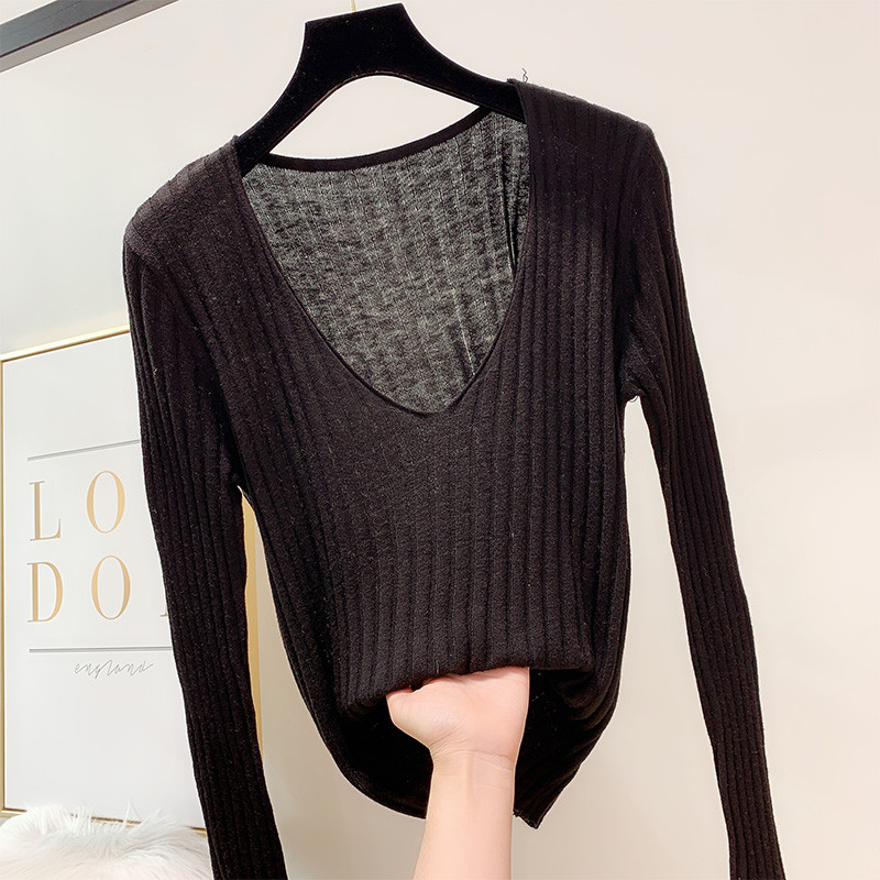 Bluză de damă modernă cu decolteu în V în mai multe culori