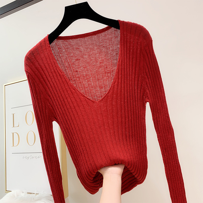 Bluză de damă modernă cu decolteu în V în mai multe culori