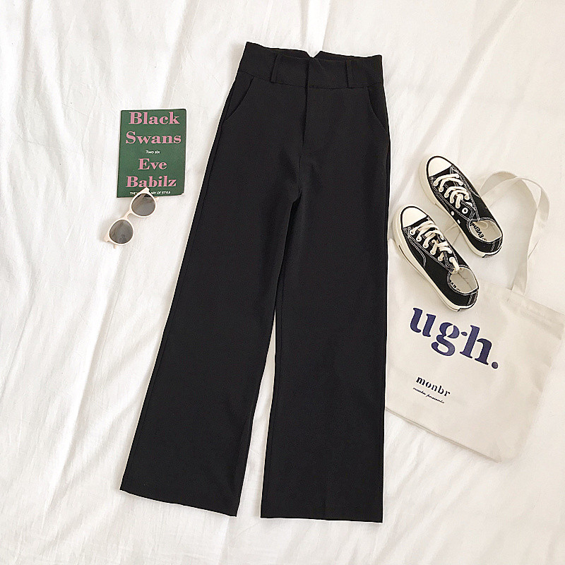 Μοντέρνα γυναικεία παντελόνια σε τρία χρώματα με τσέπες και ψηλή μέση