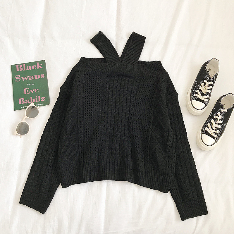 Pulover de dama actual in trei culori cu decolteu in V