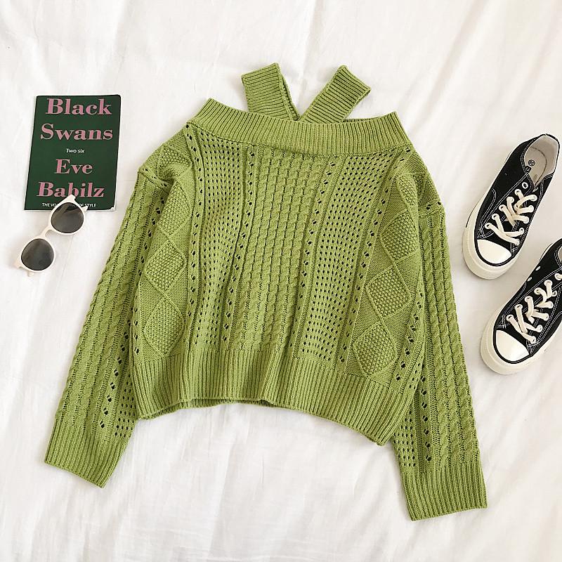 Pulover de dama actual in trei culori cu decolteu in V