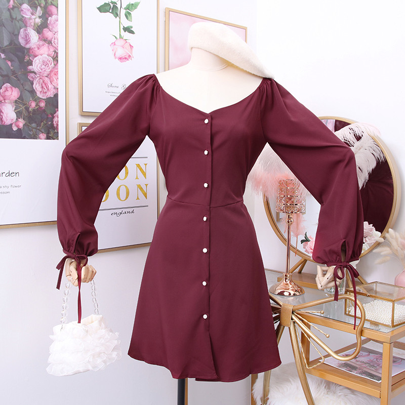 Rochie moderna de dama cu decolteu in V in trei culori