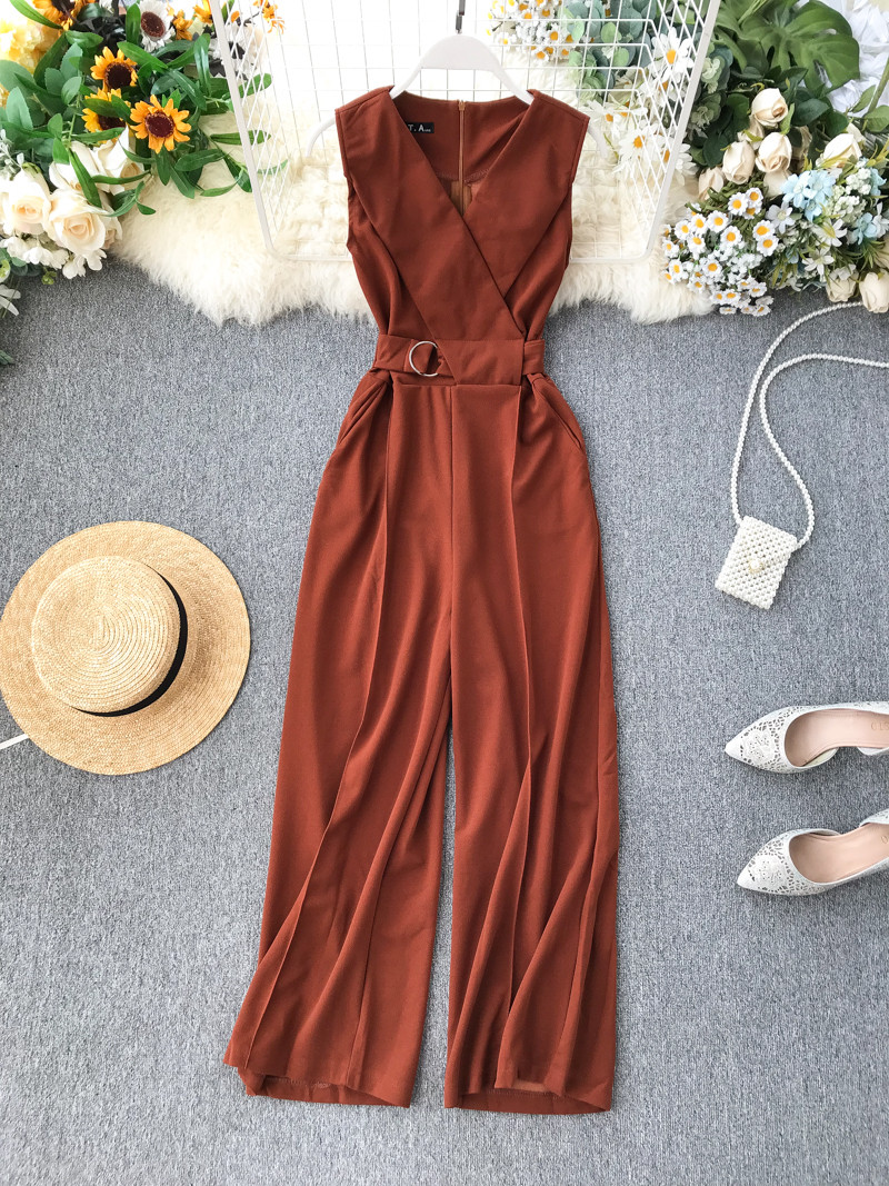 Hosszú női overál övvel, különböző színekben