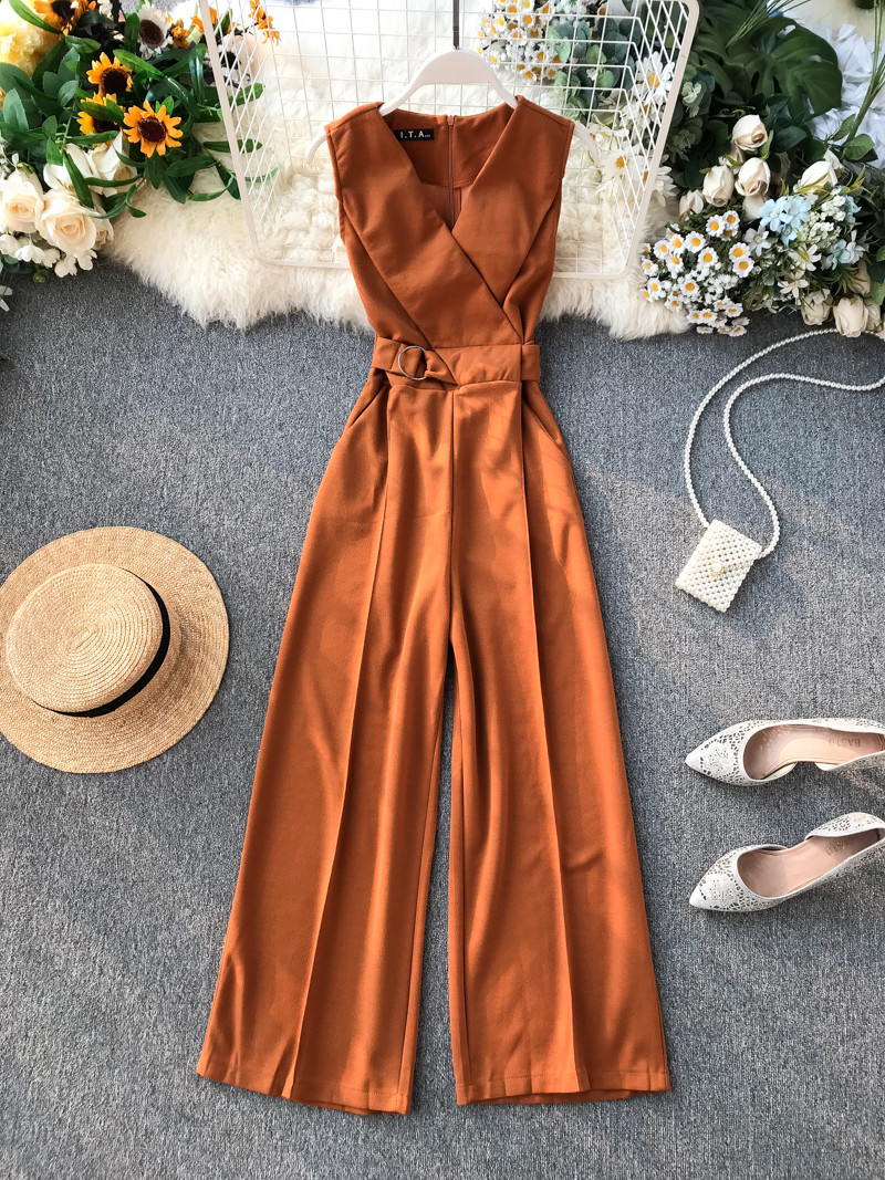 Hosszú női overál övvel, különböző színekben