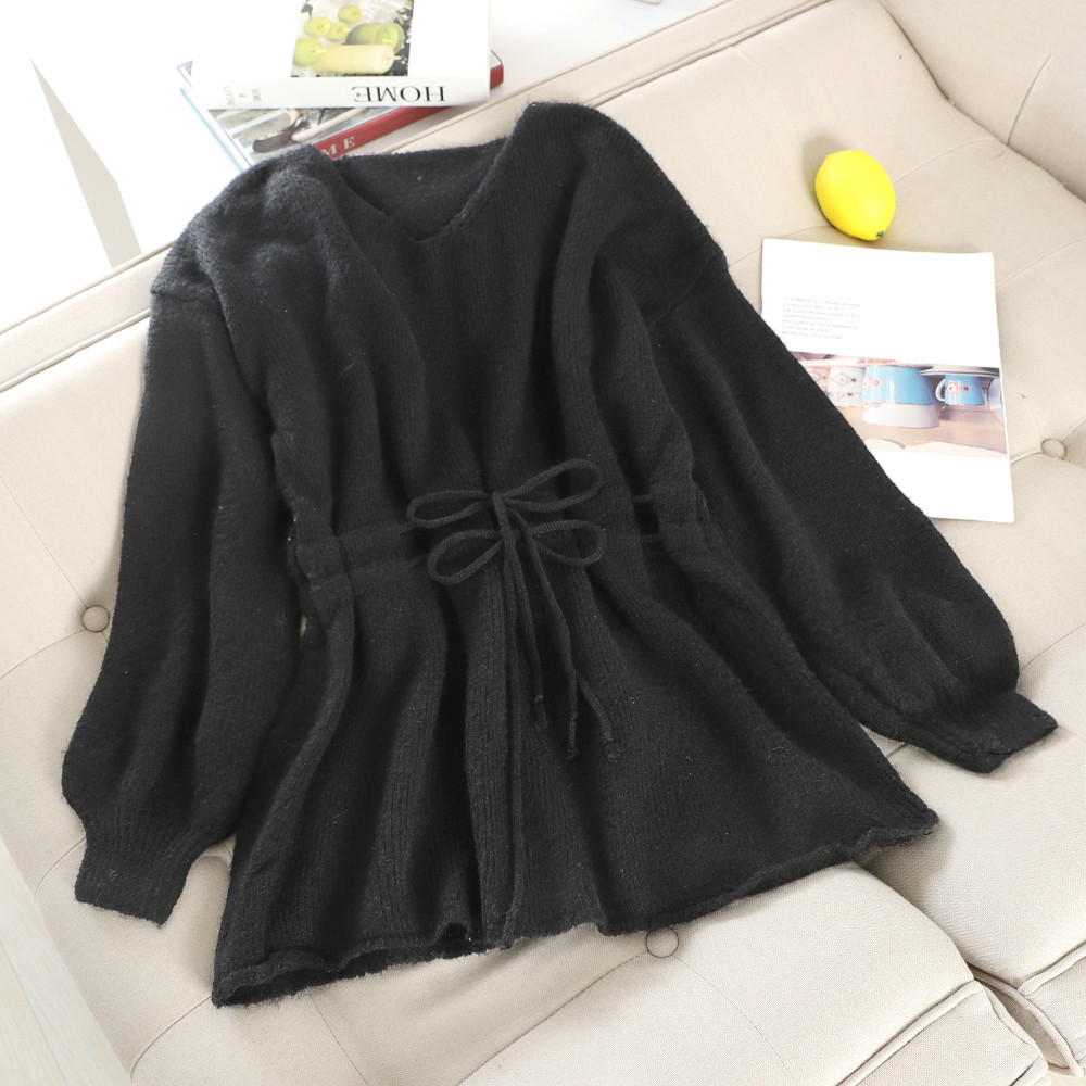 Modern női pulóver derékkötővel több színben