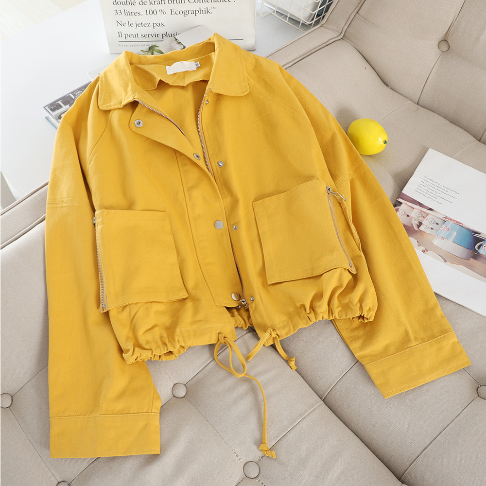 Casual γυναικείο μπουφάν με τσέπες και κορδόνια σε διάφορα χρώματα