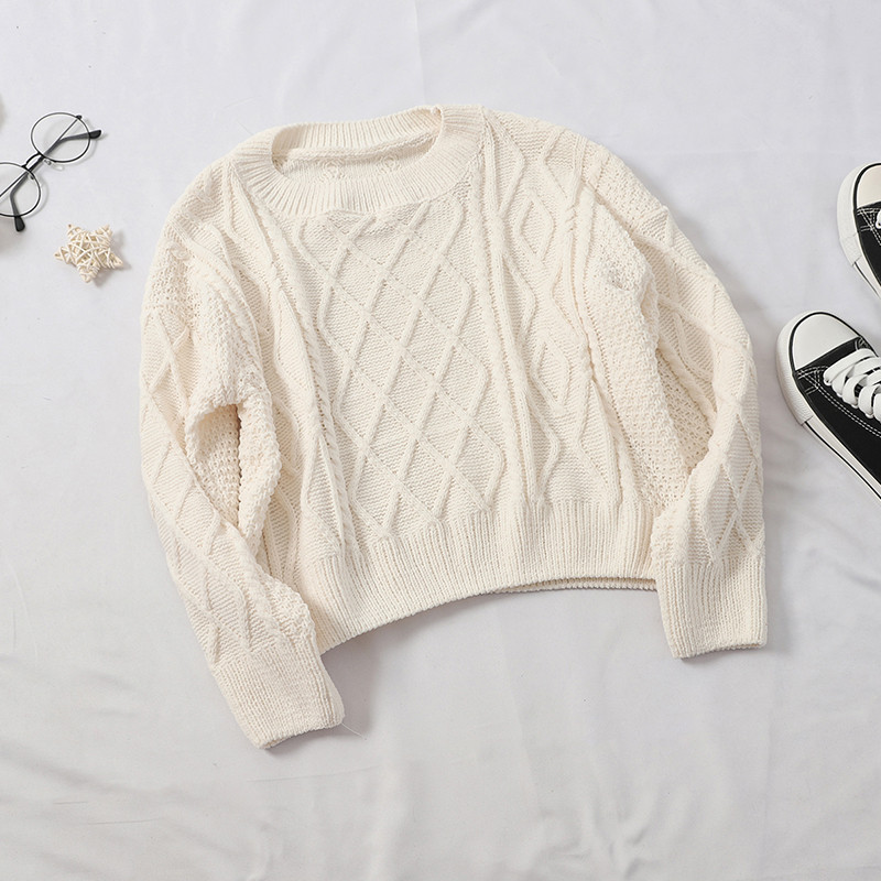 Aktuális női pulóver több színben O-nyakkal