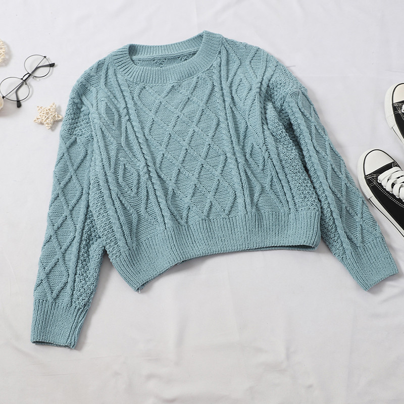 Aktuális női pulóver több színben O-nyakkal