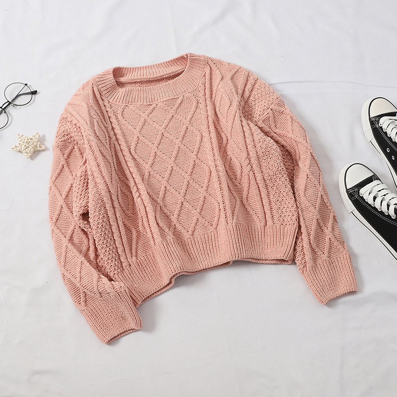 Aktuális női pulóver több színben O-nyakkal