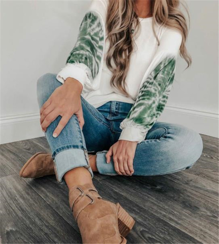 Γυναικεία casual μπλούζα με μακριά μανίκια και οβάλ ντεκολτέ