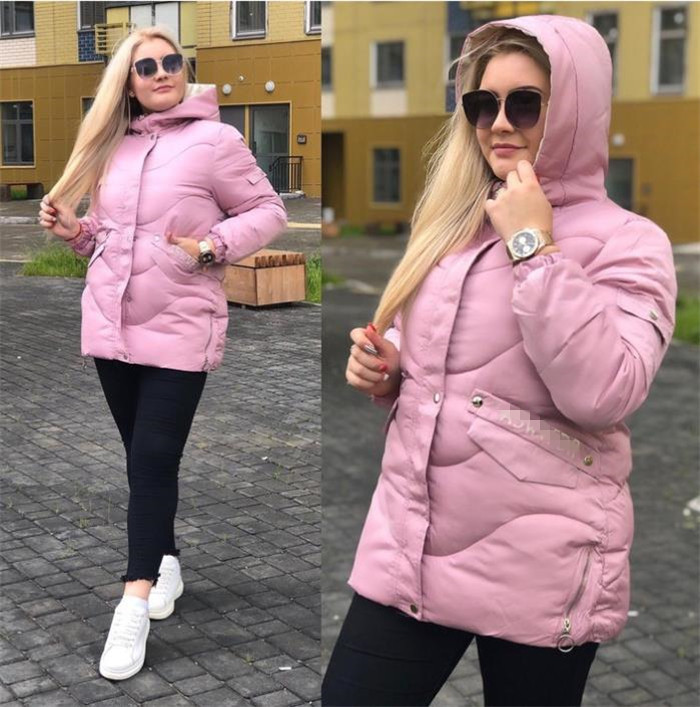 Μοντέρνο χειμερινό γυναικείο μπουφάν  με κουκούλα και τσέπη σε διάφορα χρώματα