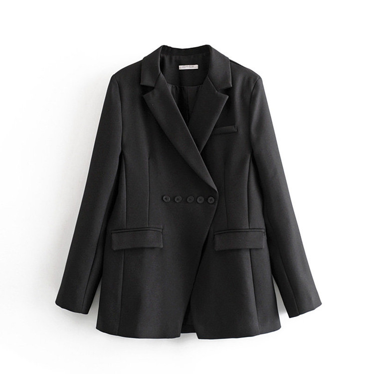 Geaca de dama cu nasturi si buzunare in negru