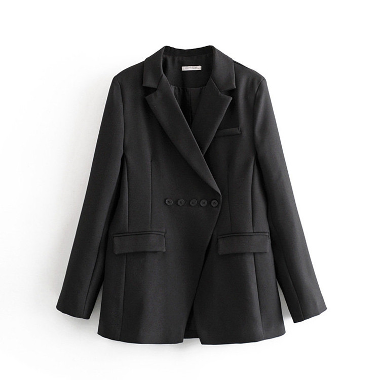 Geaca de dama cu nasturi si buzunare in negru