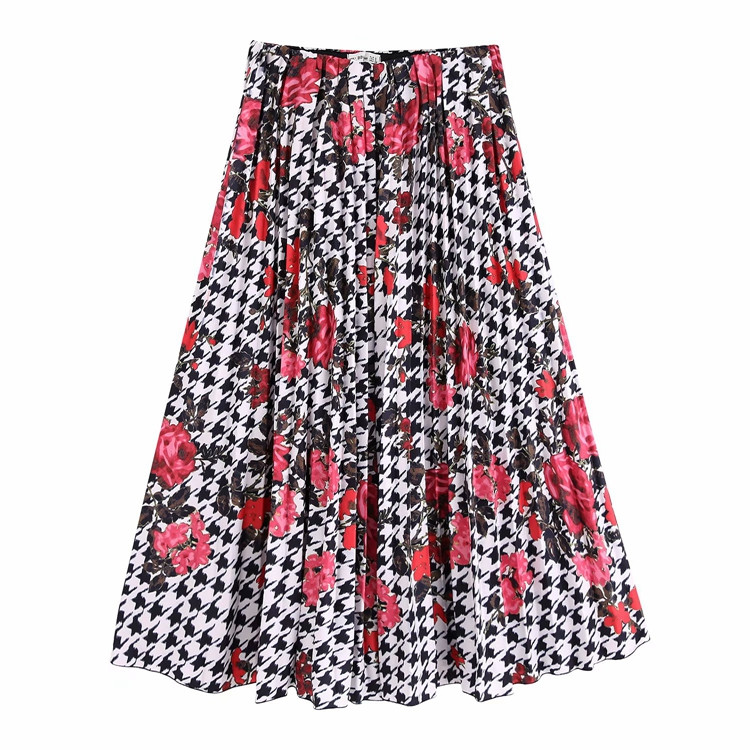 Fusta lungă și largă - model croiat cu model floral