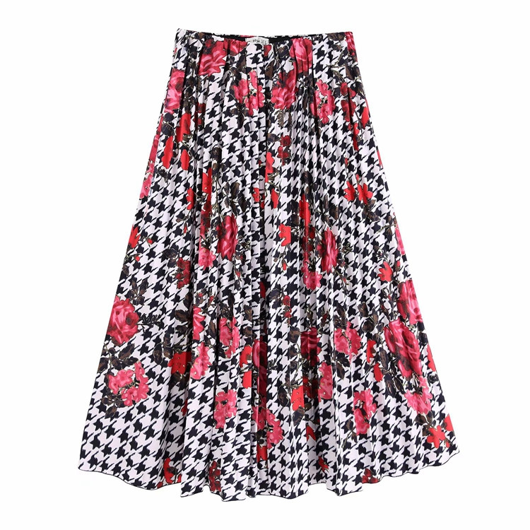 Fusta lungă și largă - model croiat cu model floral