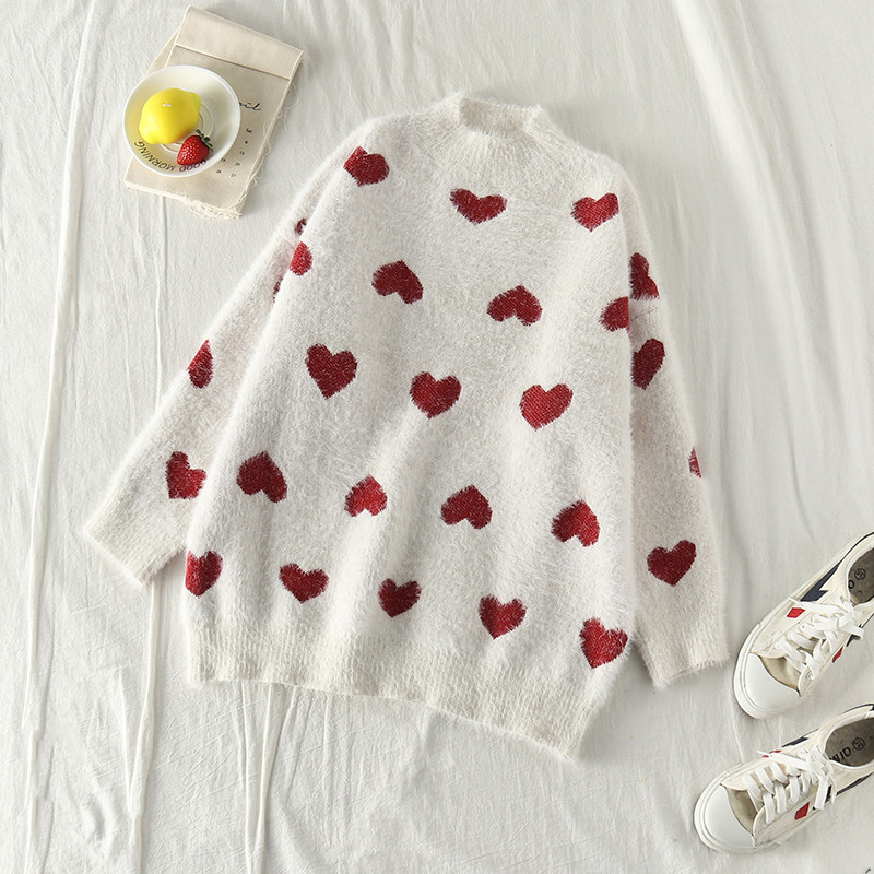 Γυναικείο πουλόβερ με κολάρο σε άσπρο χρώμα