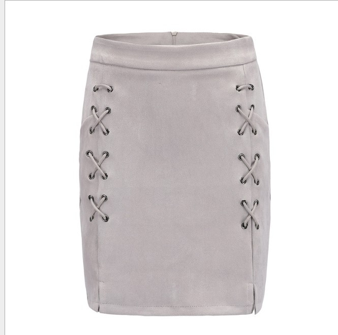 Fusta de dama actuala cu cravate incrucisate in diferite culori