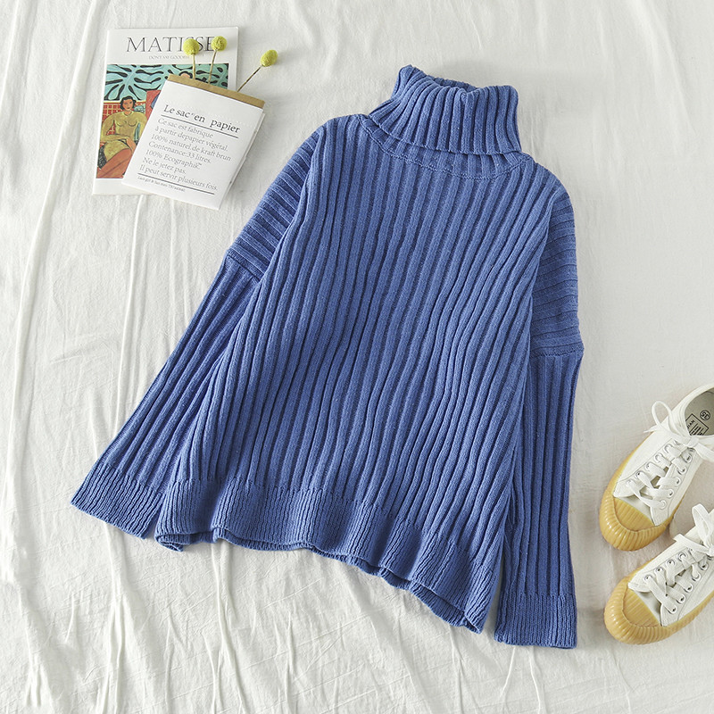 Γυναικείο πουλόβερ με ψηλό γιακά σε διάφορα χρώματα