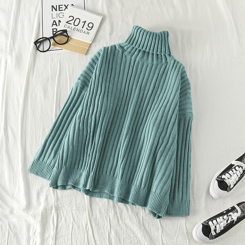 Γυναικείο πουλόβερ με ψηλό γιακά σε διάφορα χρώματα