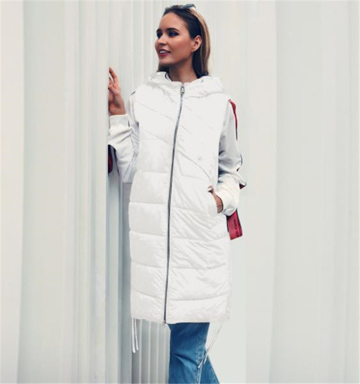 Vesta casual dama model lung in negru, maro si alb