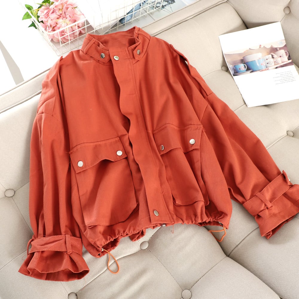 Casual γυναικείο μπουφάν με τσέπες σε διάφορα χρώματα