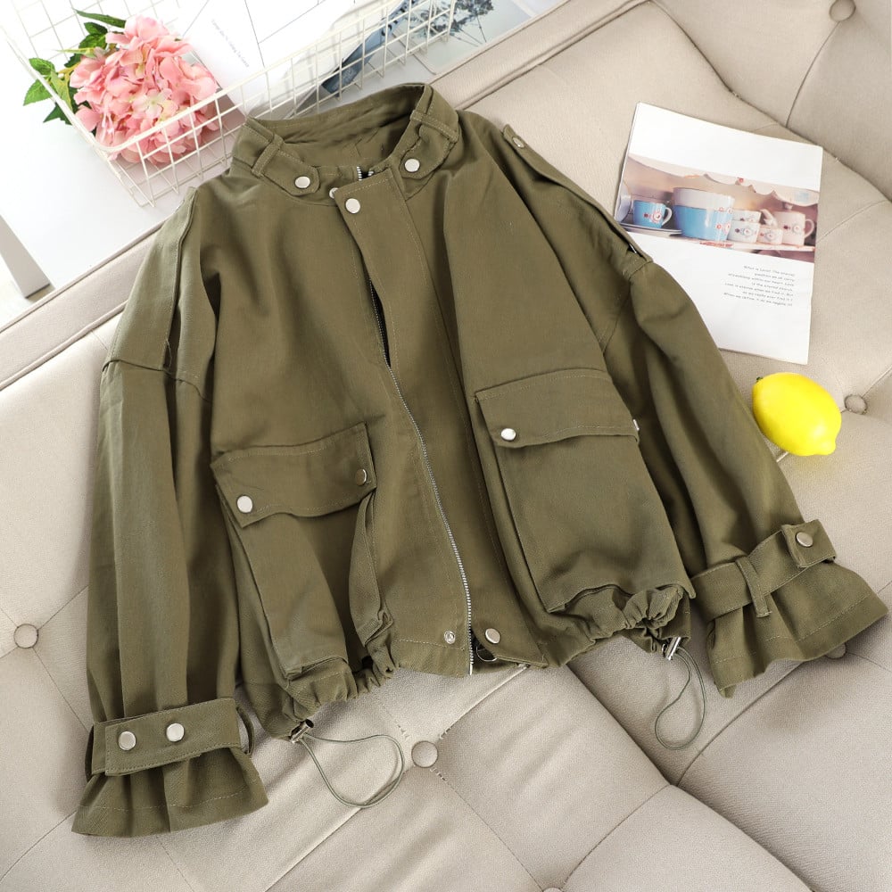 Casual γυναικείο μπουφάν με τσέπες σε διάφορα χρώματα