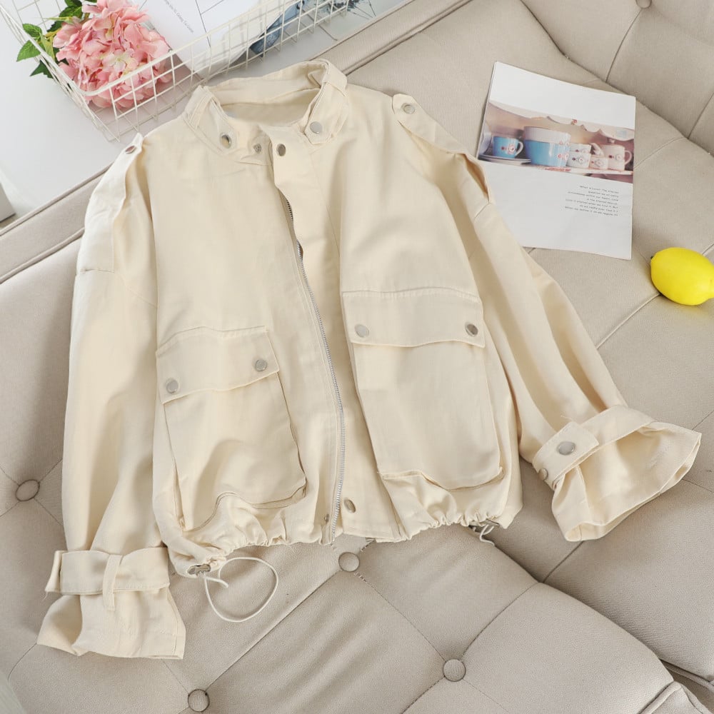 Casual γυναικείο μπουφάν με τσέπες σε διάφορα χρώματα