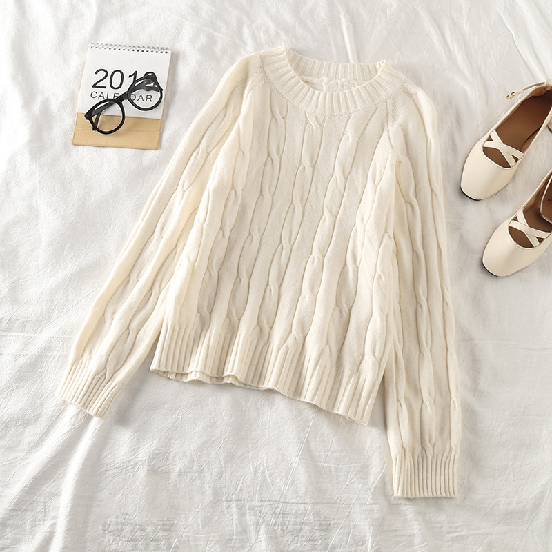 Pulover casual dama cu decolteu O in trei culori