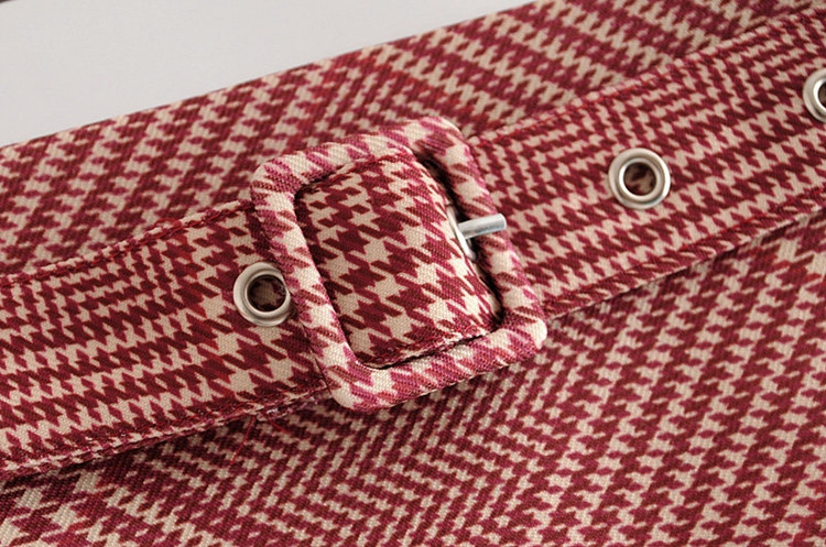 Rövid kockás női szoknya övvel - két színben