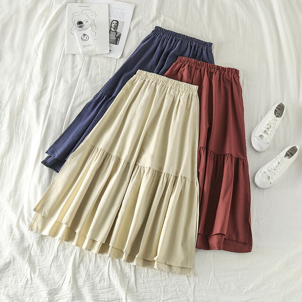 Női szoknya gumírozással három színben