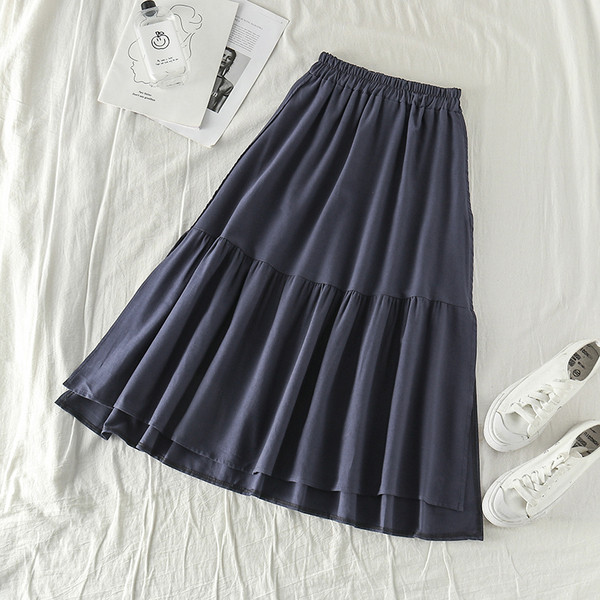 Női szoknya gumírozással három színben