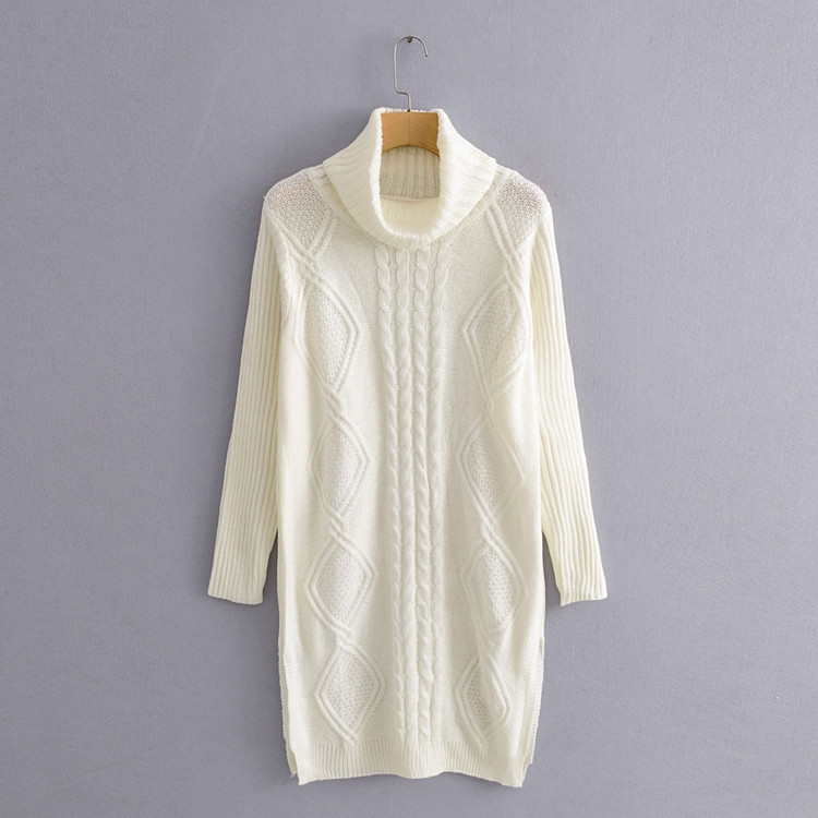 Μακρύ  πουλόβερ με ψηλό γιακά