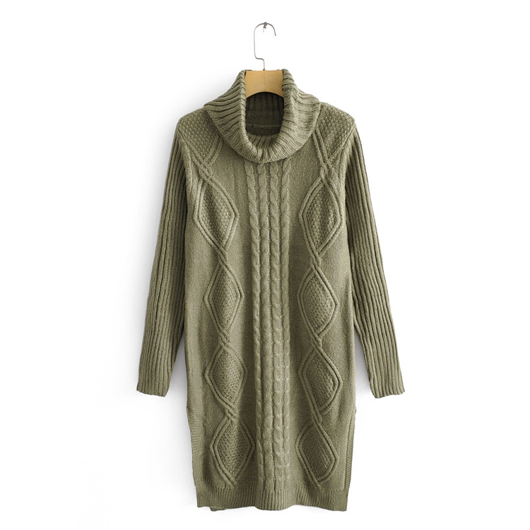 Μακρύ  πουλόβερ με ψηλό γιακά