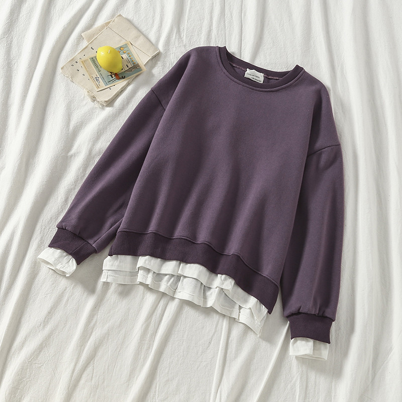 Női pulóver O-nyakkal, két színben