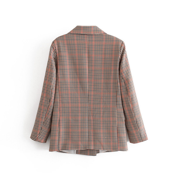 Μακρύ καρό σακάκι με κουμπιά