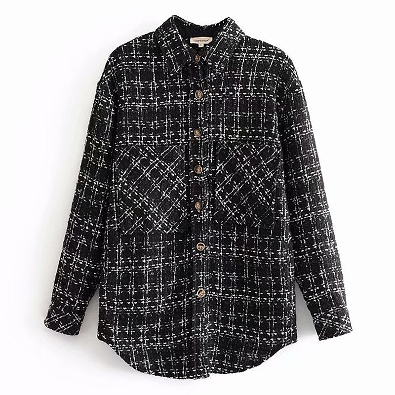 Cămașă modernă de damă cu guler și buzunare clasice