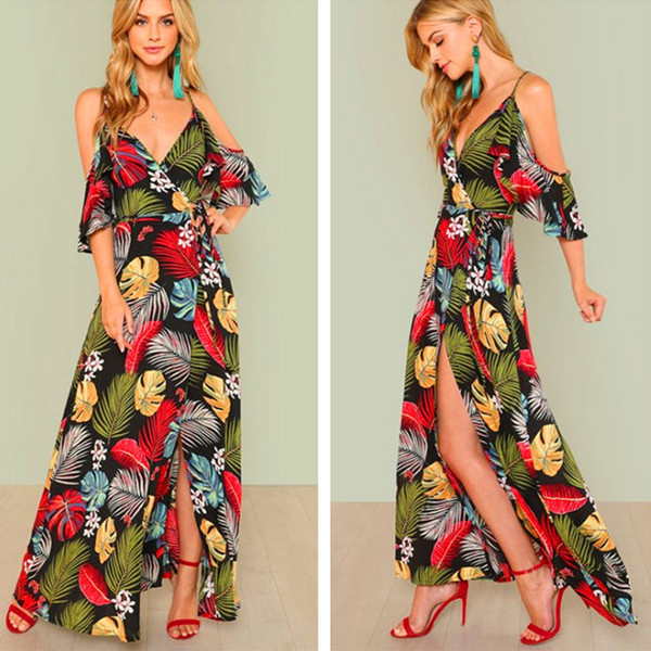 Rochie lungă de damă casual, cu mâneci căzute și bretele