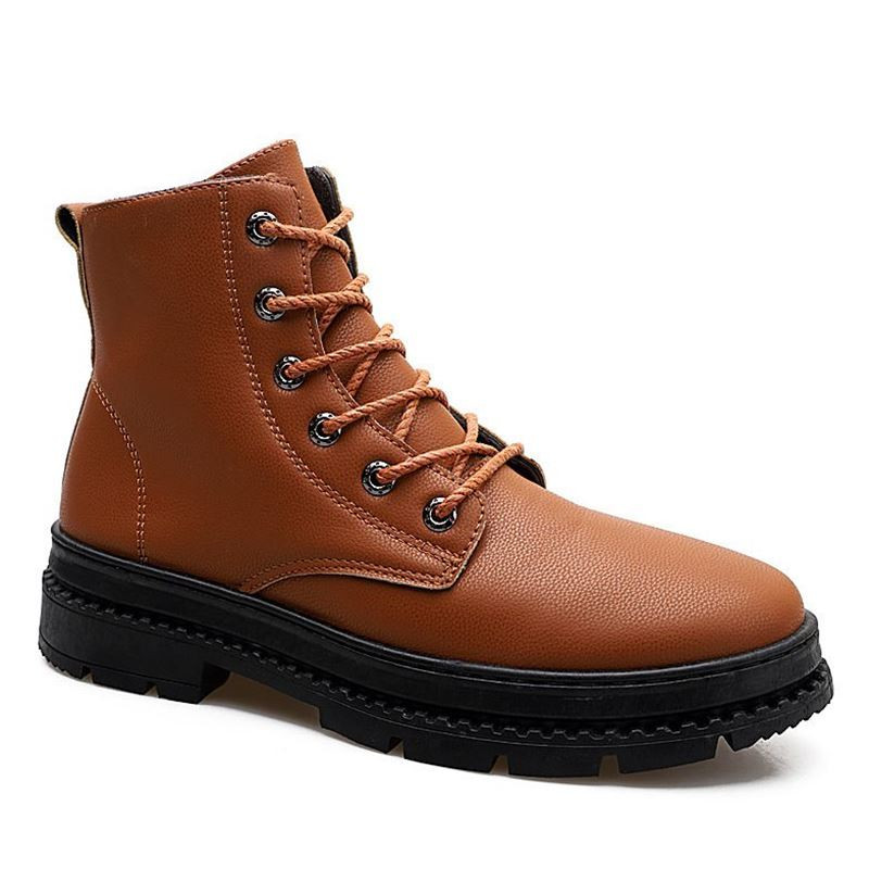 Modern férfi csizma fűzővel és cipzárral három színben